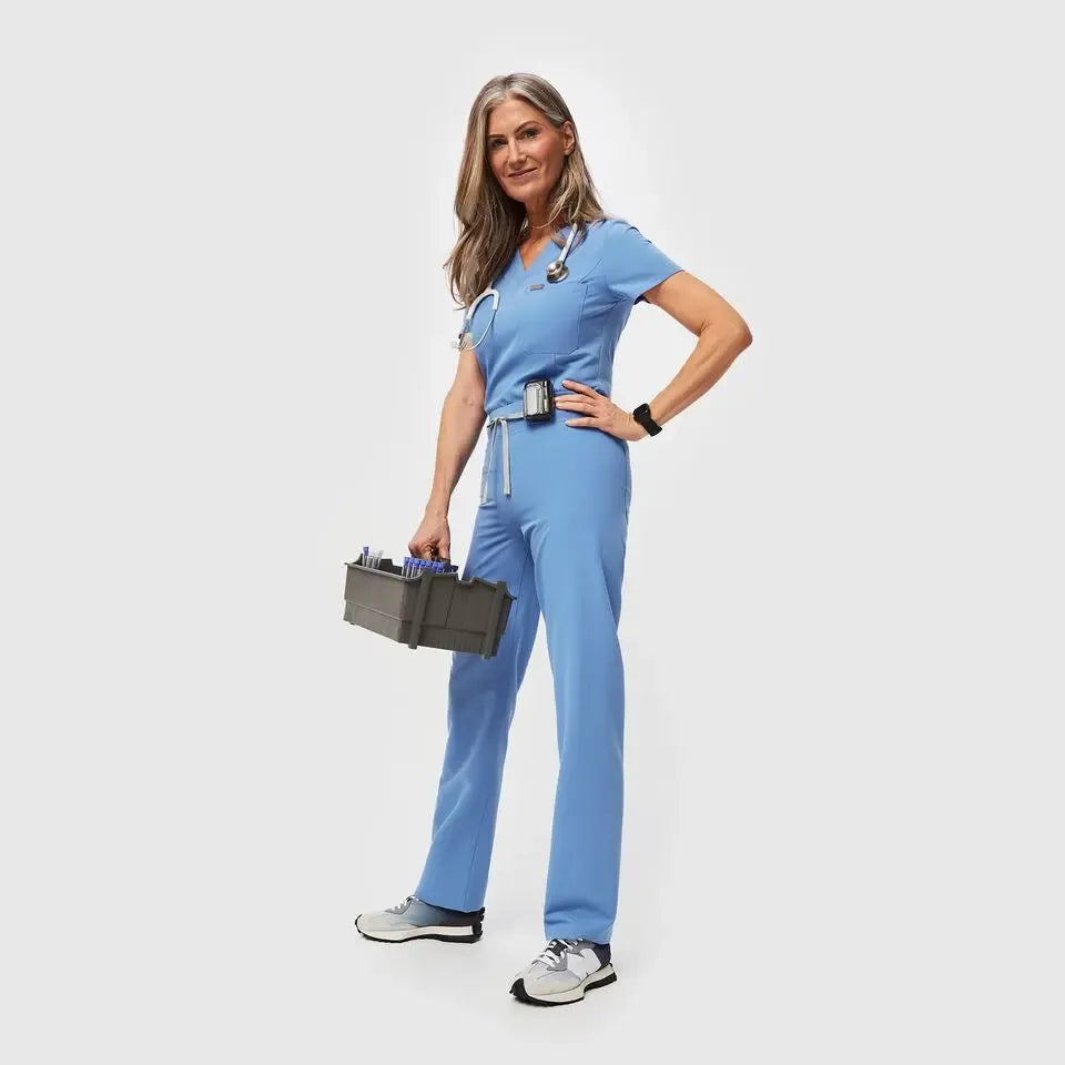 Women's High Waisted Livingston Scrub Pants - Ceil Blue