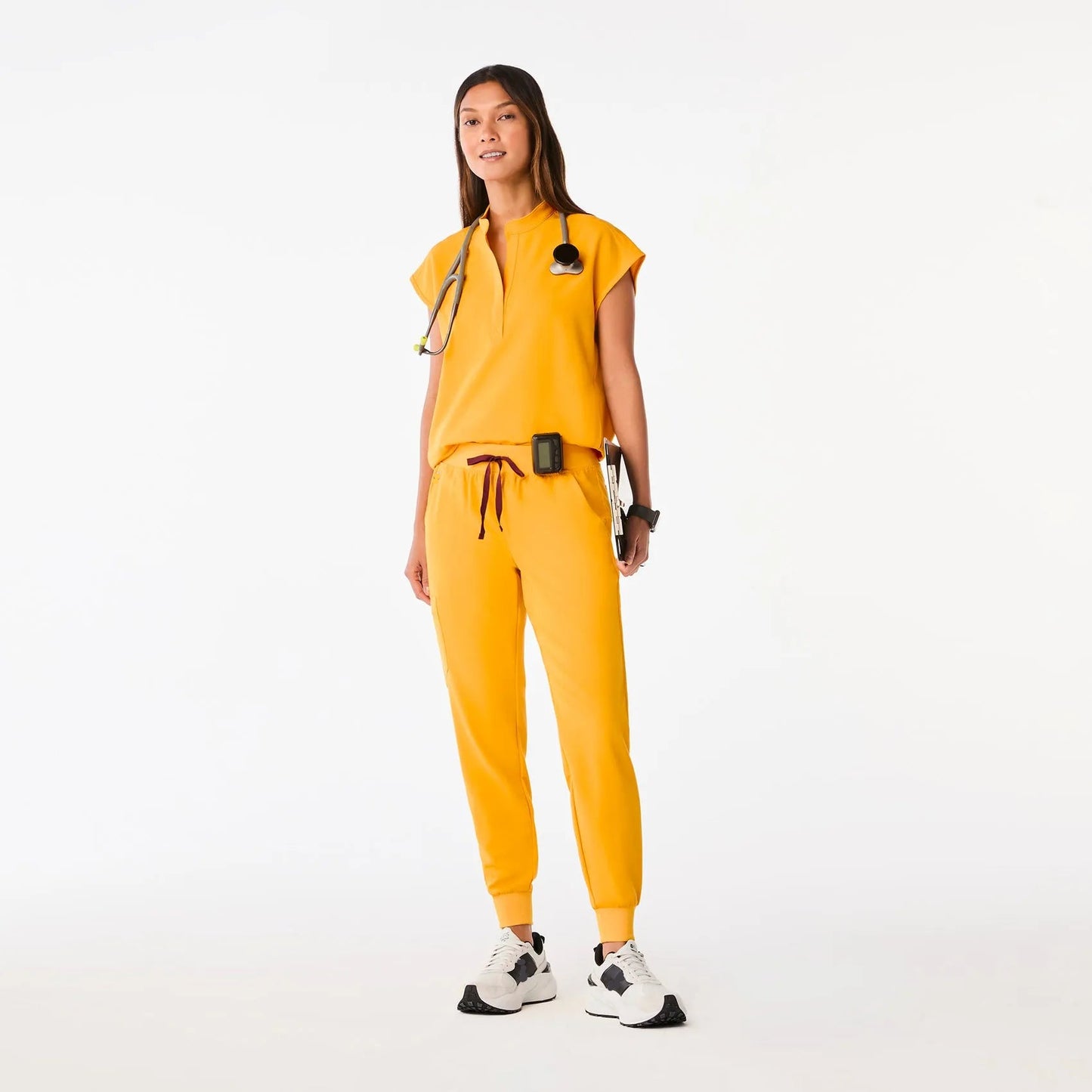 Women's Rafaela Oversized Scrub Top- Emergency Yellow
