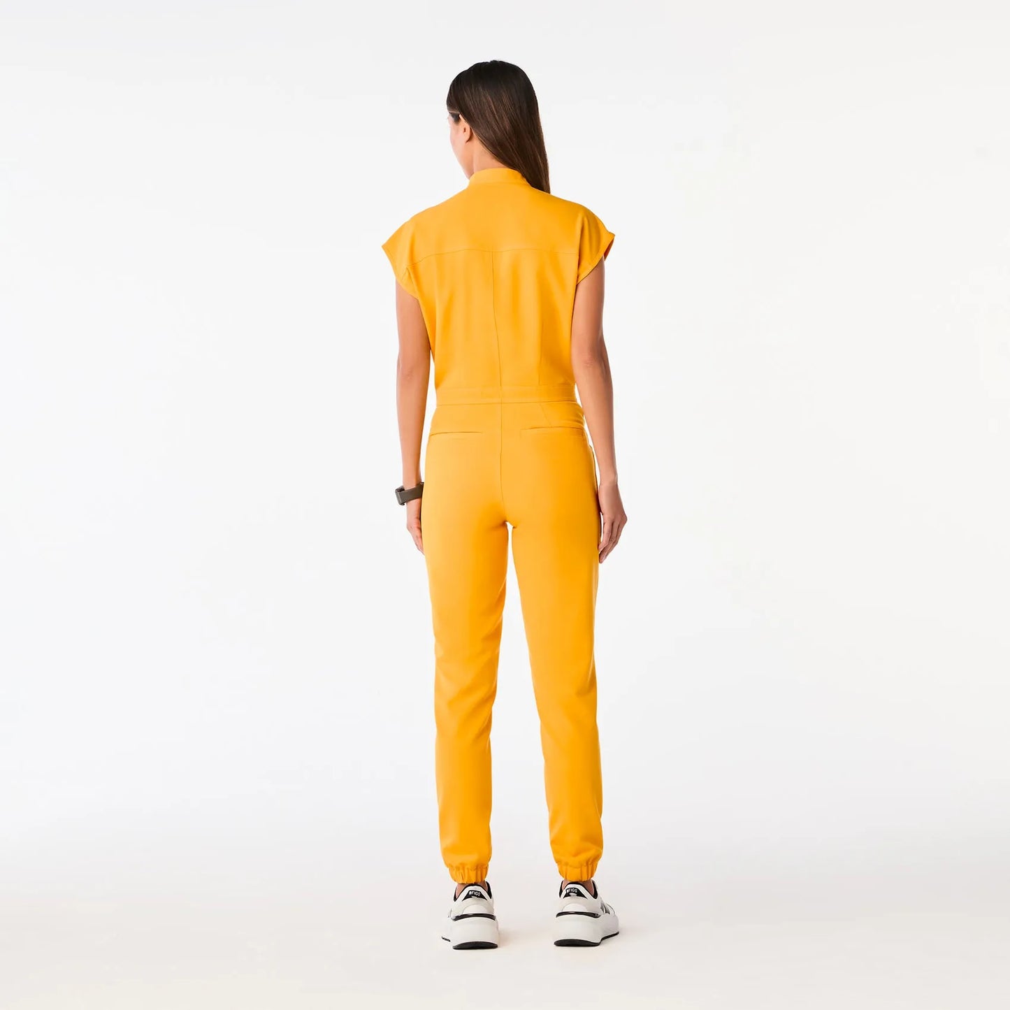 Women's Rafaela Cargo ScrubJumpsuit - Emergency Yellow