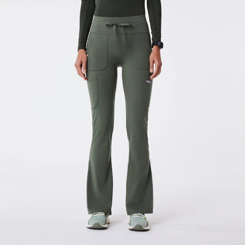 Women's High Waisted Seville Flare ScrubLegging - Moss