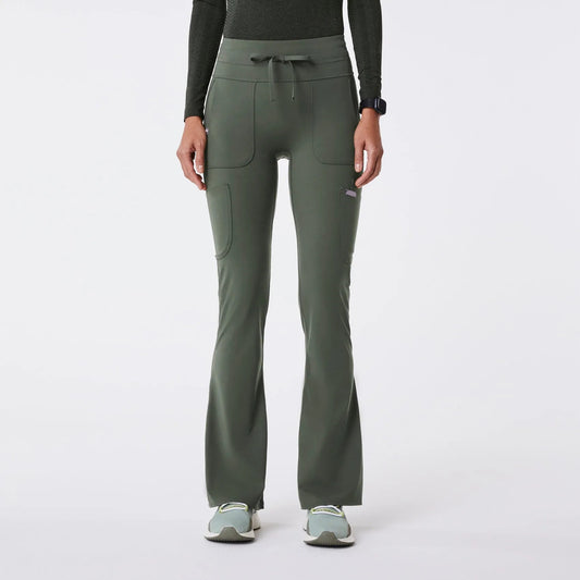Women's High Waisted Seville Flare ScrubLegging - Moss
