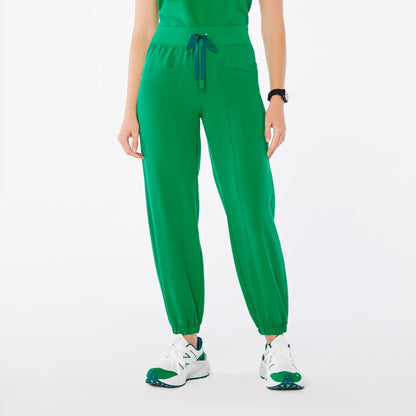 Women's High Waisted Rio Relaxed Jogger Scrub Pants - Evergreen