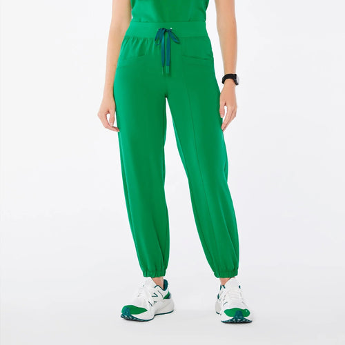 Women's High Waisted Rio Relaxed Jogger Scrub Pants - Evergreen