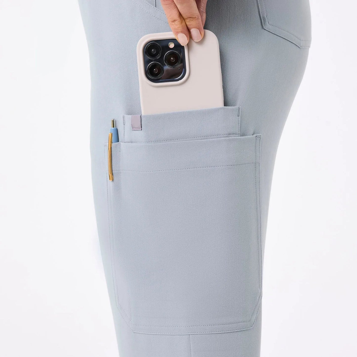 Women's High Waisted Uman Relaxed Jogger Scrub Pants - Dusty Blue