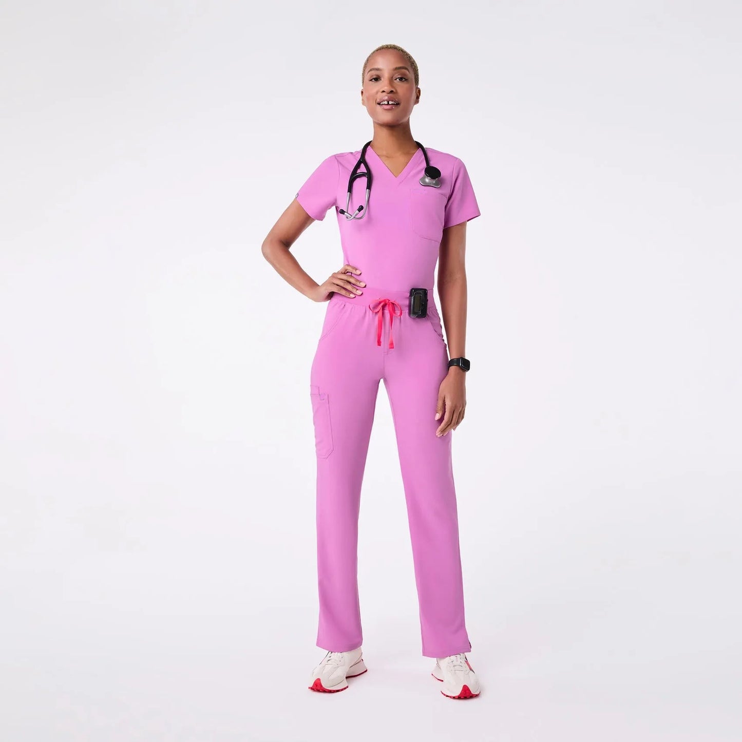 Women's Kade Cargo Scrub Pants- Pink Cloud