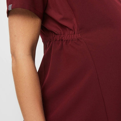 Women's Octavia Maternity Scrub Top - Burgundy