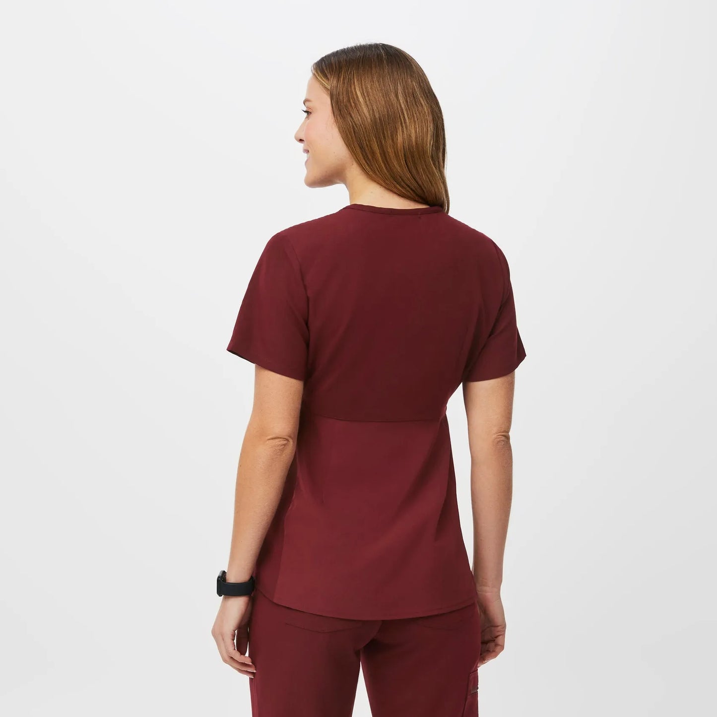 Women's Octavia Maternity Scrub Top - Burgundy
