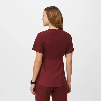 Women's Octavia Maternity Scrub Top - Burgundy