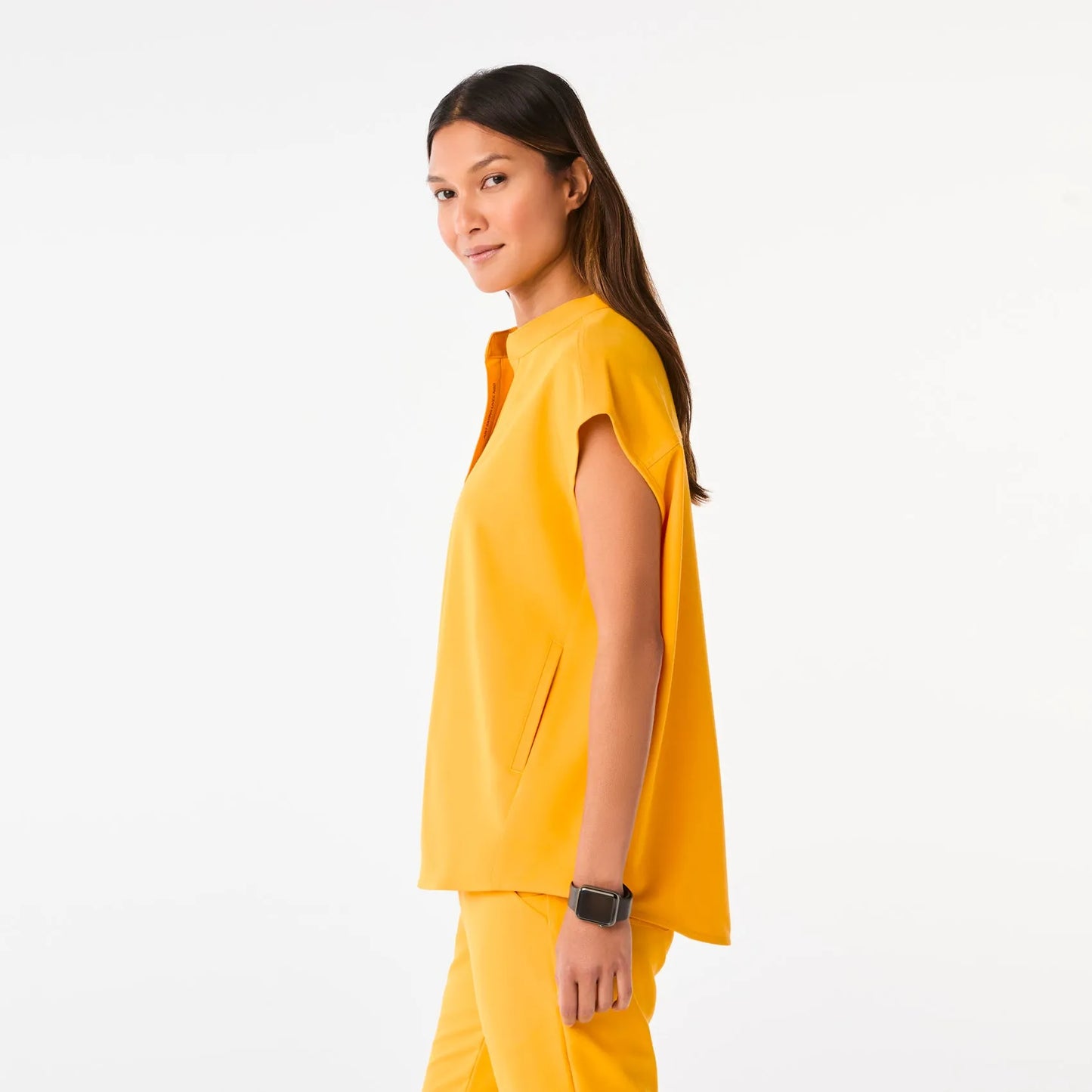 Women's Rafaela Oversized Scrub Top- Emergency Yellow