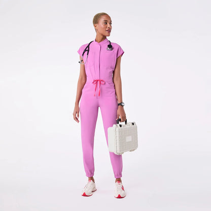 Women's Rafaela Cargo ScrubJumpsuit- Pink Cloud