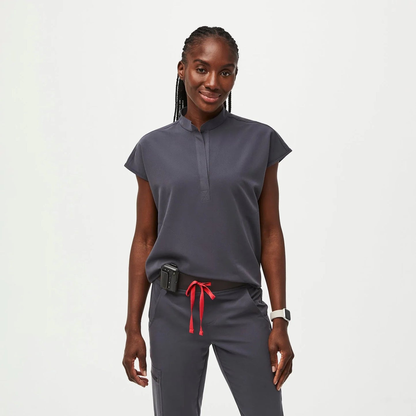 Women's Rafaela Oversized Scrub Top& - Charcoal