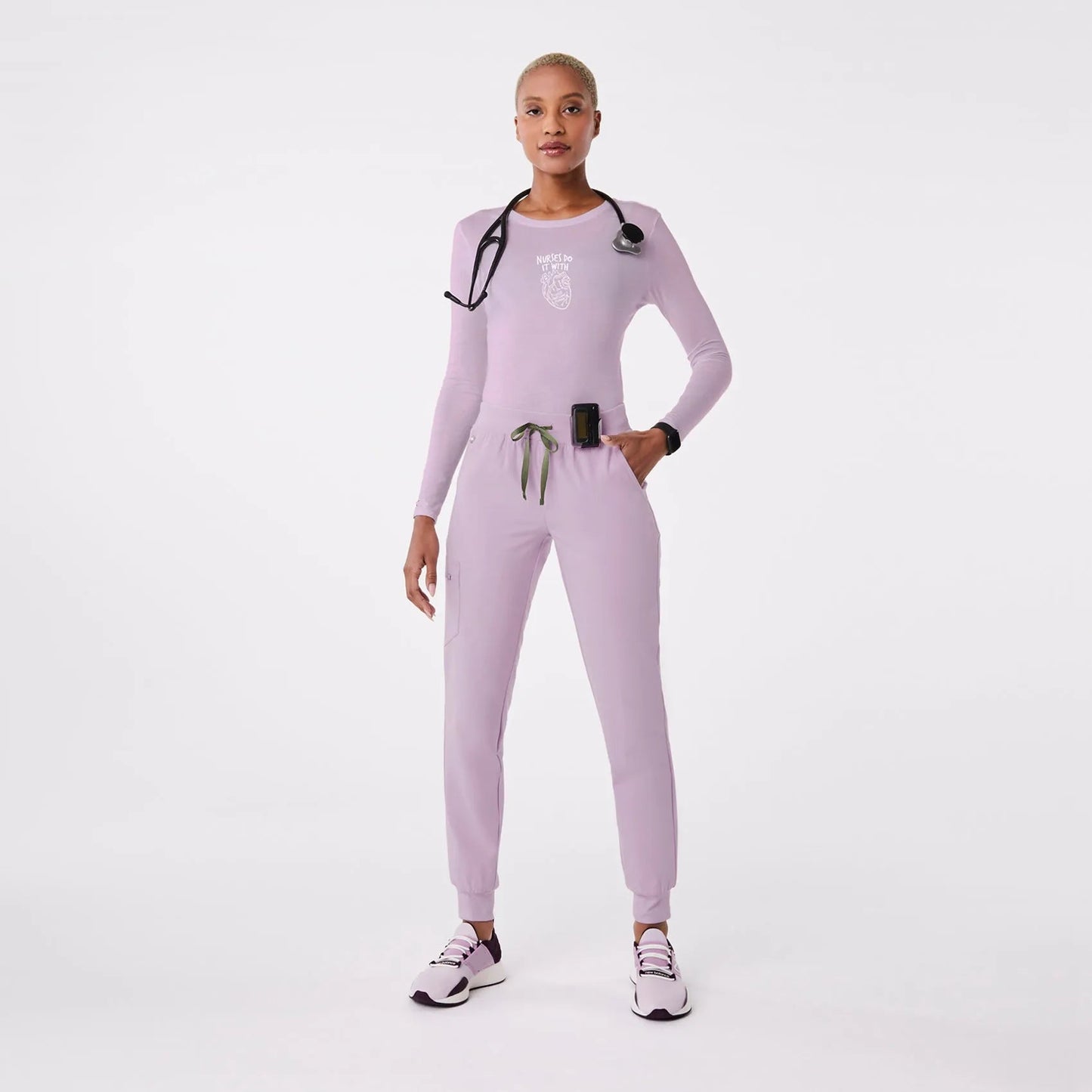 Women's Nurses Heart Supersoft Longsleeve Underscrub - Lavender Haze