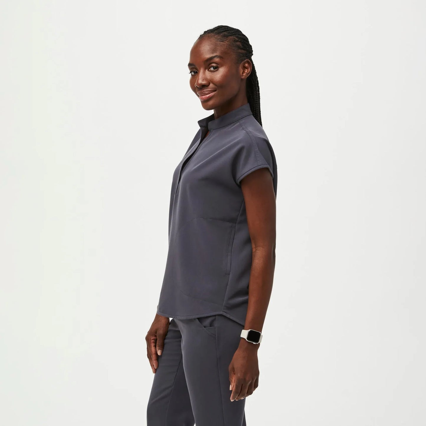 Women's Rafaela Oversized Scrub Top& - Charcoal