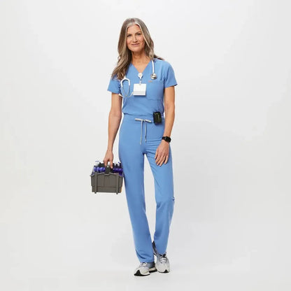 Women's High Waisted Livingston Scrub Pants - Ceil Blue
