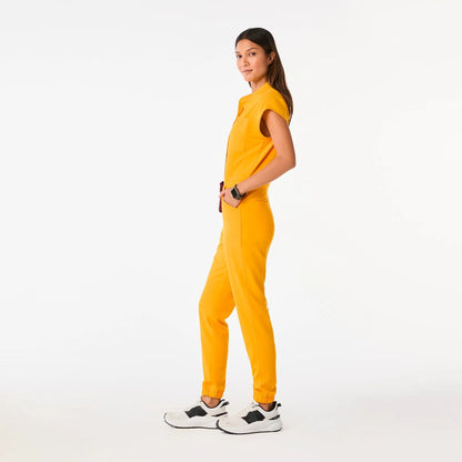 Women's Rafaela Cargo ScrubJumpsuit - Emergency Yellow