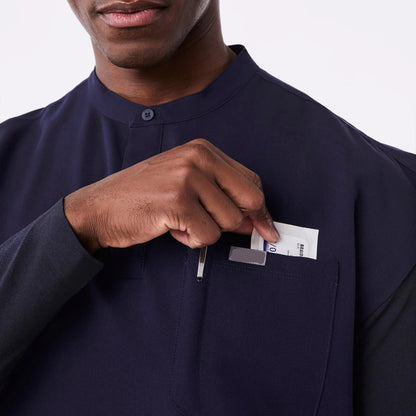 Men's Andes Oversized Scrub Top - Navy