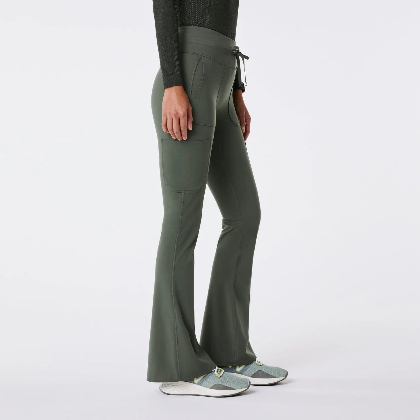 Women's High Waisted Seville Flare ScrubLegging - Moss