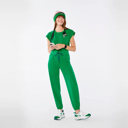 Women's High Waisted Rio Relaxed Jogger Scrub Pants - Evergreen