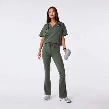 Women's High Waisted Seville Flare ScrubLegging - Moss